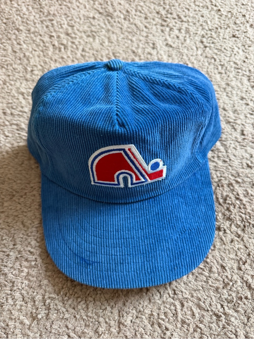VINTAGE 80s/90s QUEBEC NORDIQUES CORDUROY (NHL) SNAPBACK CAP